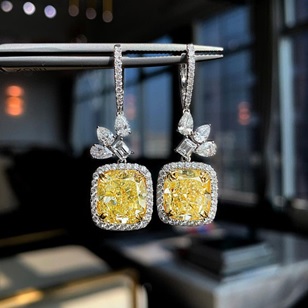 yellow diamond earrings