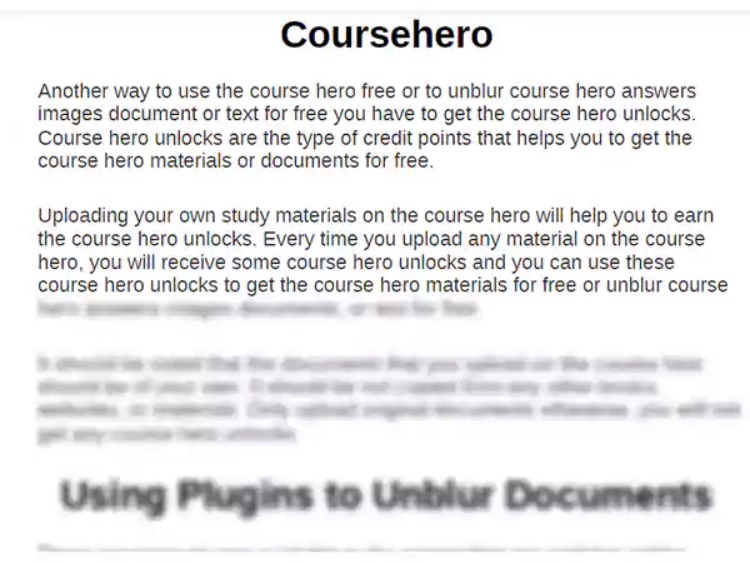 unblur course hero