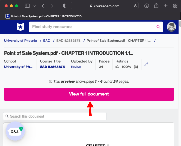 course hero view full document mac