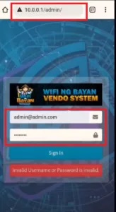 login page