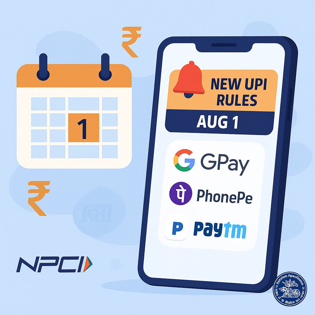How New UPI Rules from August 1 Will Affect GPay, PhonePe, Paytm in India