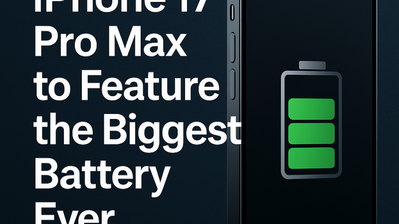 iPhone 17 Pro Max to Feature the Biggest Battery Ever